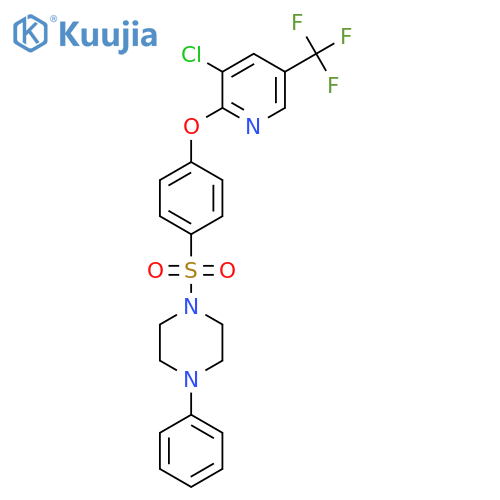 1-[(4-{[3-Chloro-5-(trifluoromethyl)-2-pyridinyl]oxy}phenyl)sulfonyl]-4-phenylpiperazine structure