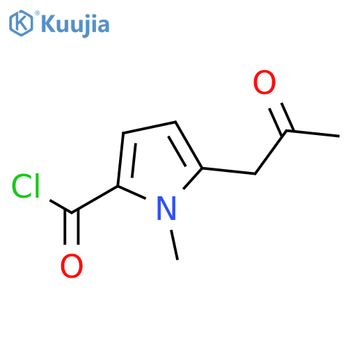 1H-Pyrrole-2-carbonylchloride, 1-methyl-5-(2-oxopropyl)- structure