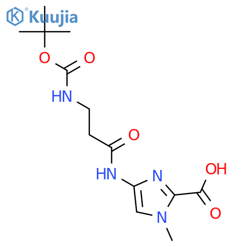 4-(3-Tert-butoxycarbonylaminopropionylamino)-1-methyl-1h-imidazole-2-carboxylic acid structure