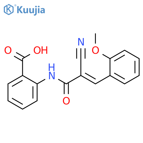 2-{[(2E)-2-cyano-3-(2-methoxyphenyl)prop-2-enoyl]amino}benzoic acid structure