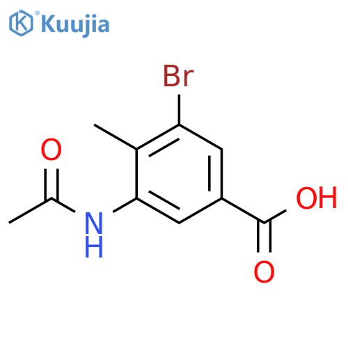 3-bromo-5-acetamido-4-methylbenzoic acid structure