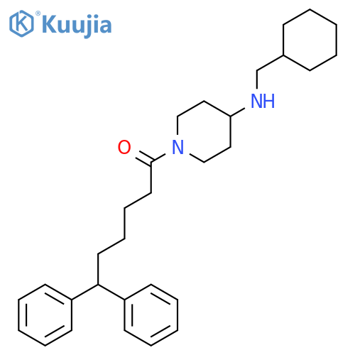 4-Piperidinamine, N-(cyclohexylmethyl)-1-(1-oxo-6,6-diphenylhexyl)- structure
