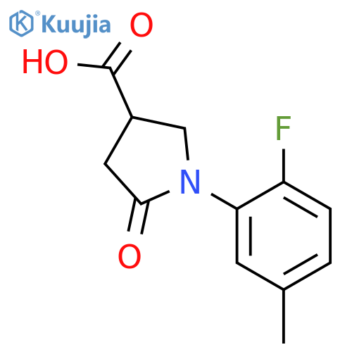 1-(2-Fluoro-5-methyl-phenyl)-5-oxo-pyrrolidine-3-carboxylic acid structure