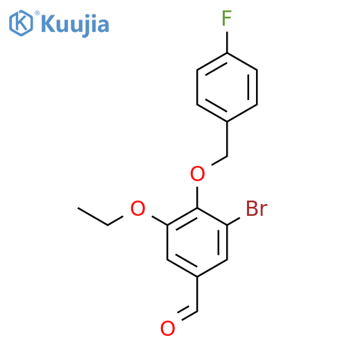 3-Bromo-5-ethoxy-4-[(4-fluorobenzyl)oxy]benzaldehyde structure