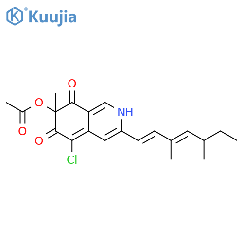 6,8(2H,7H)-Isoquinolinedione,7-(acetyloxy)-5-chloro-3-(3,5-dimethyl-1,3-heptadienyl)-7-methyl- (9CI) structure