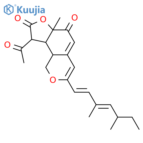 (6aR)-9-acetyl-3-[(1E,3E,5S)-3,5-dimethylhepta-1,3-dien-1-yl]-6a-methyl-9a,9b-dihydro-1H-furo[2,3-h]isochromene-6,8(6aH,9H)-dione structure