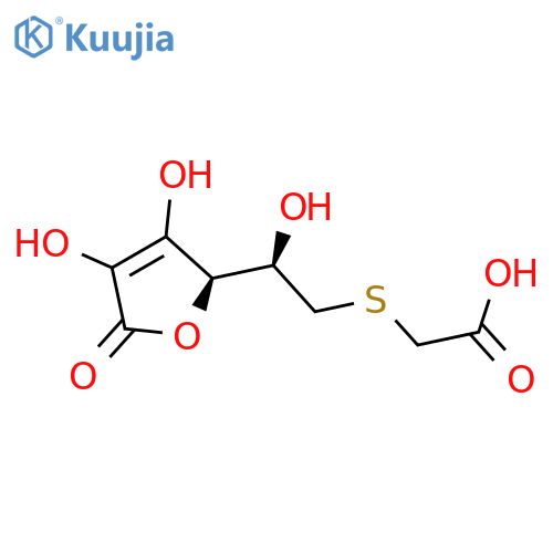 2-{(2R)-2-(2R)-3,4-dihydroxy-5-oxo-2,5-dihydrofuran-2-yl-2-hydroxyethylsulfanyl}acetic acid structure