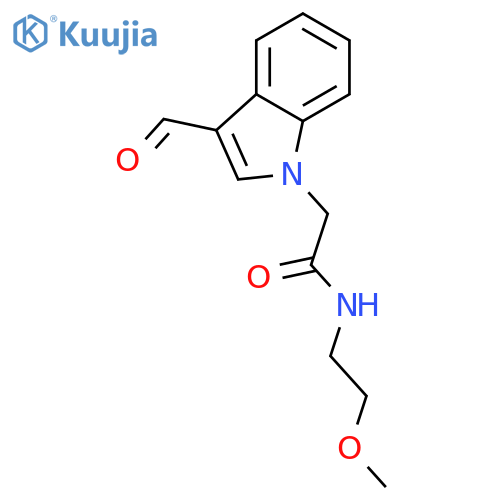 2-(3-Formyl-1H-indol-1-yl)-N-(2-methoxyethyl)acetamide structure
