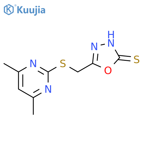 5-{(4,6-dimethylpyrimidin-2-yl)sulfanylmethyl}-2,3-dihydro-1,3,4-oxadiazole-2-thione structure