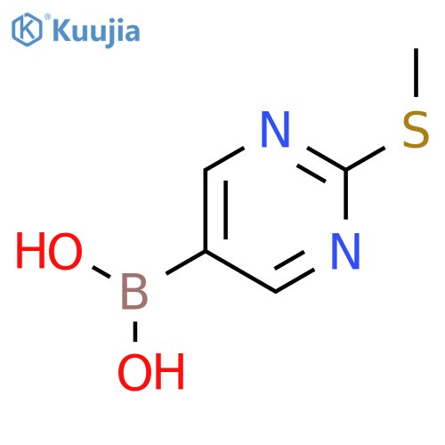 [2-(methylsulfanyl)pyrimidin-5-yl]boronic acid structure