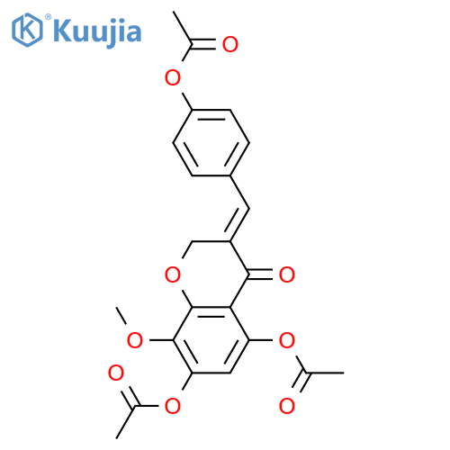 5,7,8-Trihydroxy-3-(4-hydroxybenzylidene)-4-chromanone; 8-Me ether, tri-Ac structure