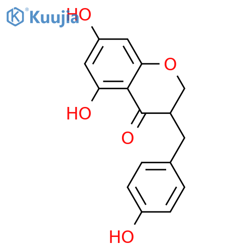5,7-Dihydroxy-3-(4-hydroxybenzyl)-4-chromanone; (±)-form structure