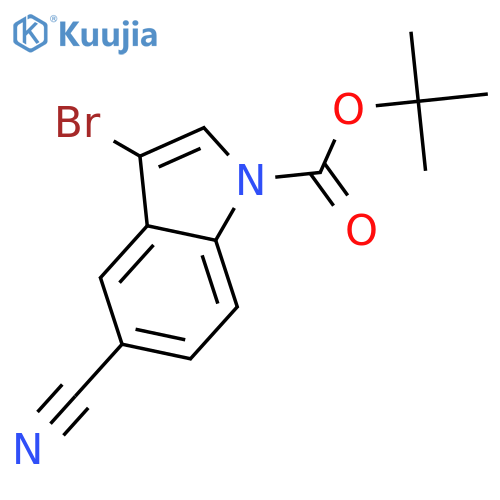 3-Bromo-5-cyanoindole-1-carboxylic acid tert-butyl ester structure