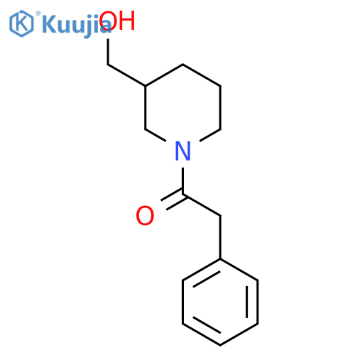 1-3-(hydroxymethyl)piperidin-1-yl-2-phenylethan-1-one structure