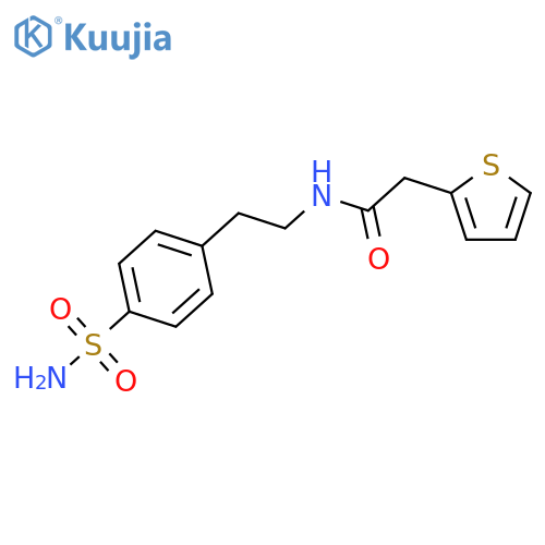 N-[2-(4-sulfamoylphenyl)ethyl]-2-(thiophen-2-yl)acetamide structure