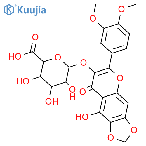 3,3',4',5,6,7-Hexahydroxyflavone; 6,7-Methylene, 3',4'-di-Me ether, 3-O-β-D-glucuronopyranoside structure
