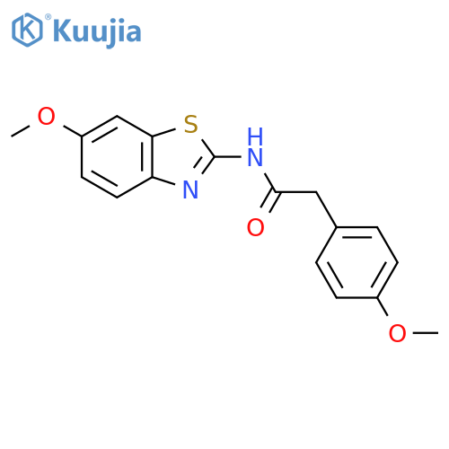 N-(6-methoxy-1,3-benzothiazol-2-yl)-2-(4-methoxyphenyl)acetamide structure