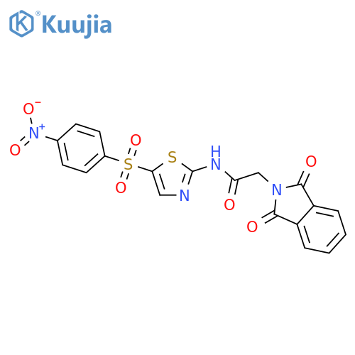 2-(1,3-dioxo-2,3-dihydro-1H-isoindol-2-yl)-N-5-(4-nitrobenzenesulfonyl)-1,3-thiazol-2-ylacetamide structure