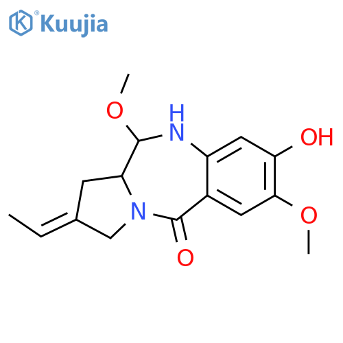 5H-Pyrrolo[2,1-c][1,4]benzodiazepin-5-one,2-ethylidene-1,2,3,10,11,11a-hexahydro-8-hydroxy-7,11-dimethoxy-,(2E,11R,11aS)- structure