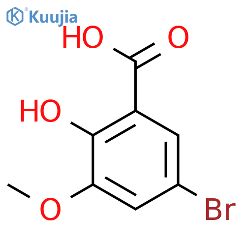 5-Bromo-2-hydroxy-3-methoxybenzoic acid structure