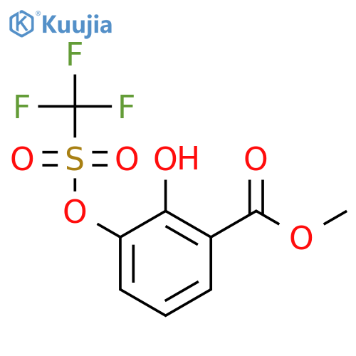 Benzoic acid, 2-hydroxy-3-[[(trifluoromethyl)sulfonyl]oxy]-, methyl ester structure