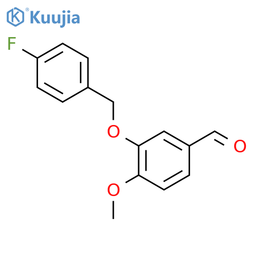 3-[(4-fluorophenyl)methoxy]-4-methoxybenzaldehyde structure