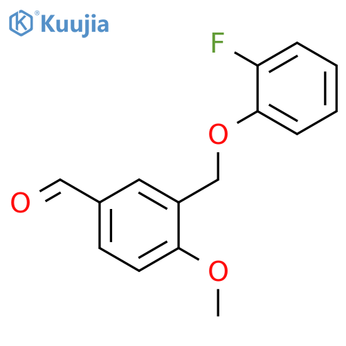 3-[(2-fluorophenoxy)methyl]-4-methoxybenzaldehyde structure
