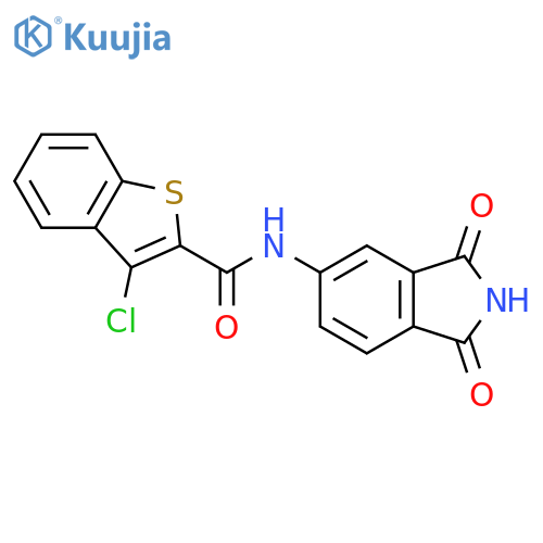 3-chloro-N-(1,3-dioxo-2,3-dihydro-1H-isoindol-5-yl)-1-benzothiophene-2-carboxamide structure