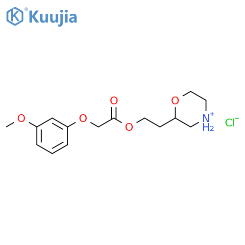 2-(2-{[(3-methoxyphenoxy)acetyl]oxy}ethyl)morpholin-4-ium chloride structure