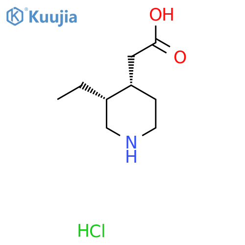 2-(3R,4S)-3-ethylpiperidin-4-ylacetic acid hydrochloride structure