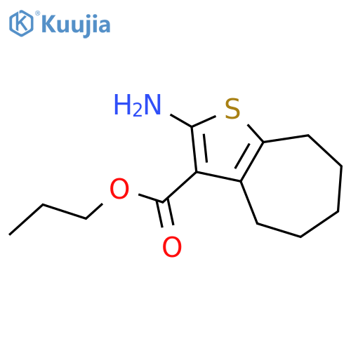 Propyl 2-amino-5,6,7,8-tetrahydro-4H-cyclohepta-bthiophene-3-carboxylate structure