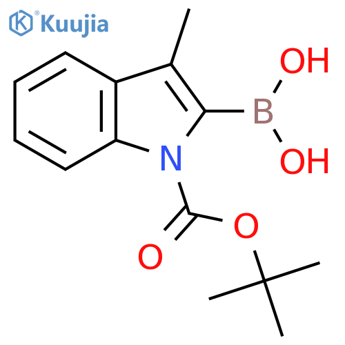 {1-(tert-butoxy)carbonyl-3-methyl-1H-indol-2-yl}boronic acid structure
