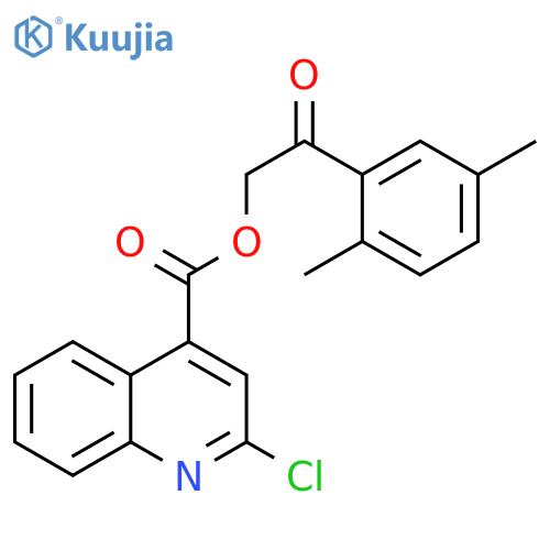 2-(2,5-dimethylphenyl)-2-oxoethyl 2-chloroquinoline-4-carboxylate structure