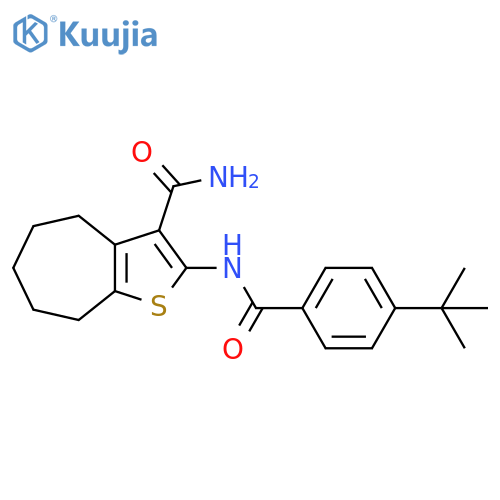 2-(4-tert-butylbenzamido)-4H,5H,6H,7H,8H-cycloheptabthiophene-3-carboxamide structure