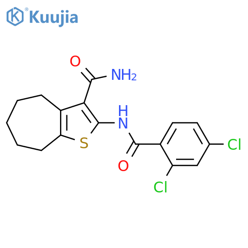 2-(2,4-dichlorobenzamido)-4H,5H,6H,7H,8H-cycloheptabthiophene-3-carboxamide structure
