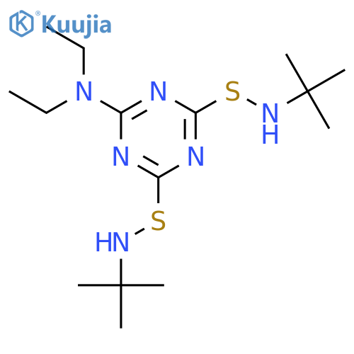 1,3,5-Triazine-2,4-disulfenamide,6-(diethylamino)-N2,N4-bis(1,1-dimethylethyl)- structure