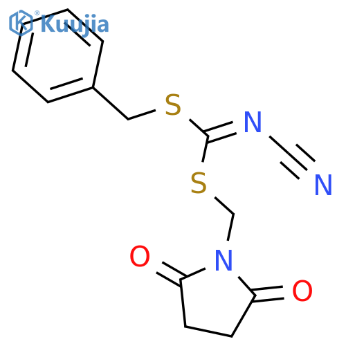 Carbonimidodithioicacid, cyano-, (2,5-dioxo-1-pyrrolidinyl)methyl phenylmethyl ester (9CI) structure