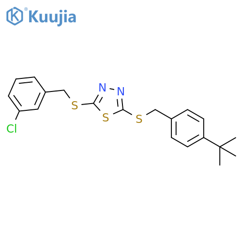 1,3,4-Thiadiazole,2-[[(3-chlorophenyl)methyl]thio]-5-[[[4-(1,1-dimethylethyl)phenyl]methyl]thio]- structure