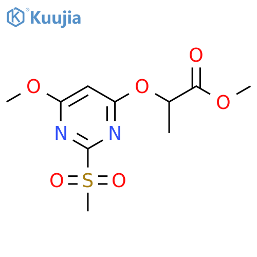2-(2-Methanesulfonyl-6-methoxypyrimidin-4-yloxy)-propionic acid methyl ester structure
