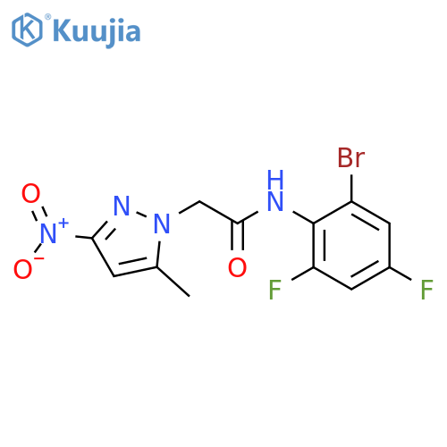 N-(2-bromo-4,6-difluorophenyl)-2-(5-methyl-3-nitro-1H-pyrazol-1-yl)acetamide structure