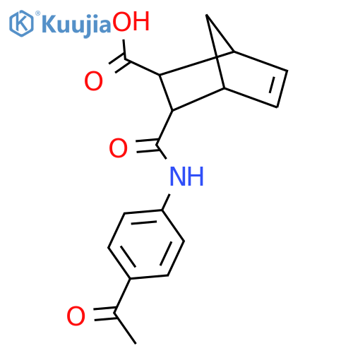 3-[(4-Acetylphenyl)carbamoyl]bicyclo[2.2.1]hept-5-ene-2-carboxylic acid structure