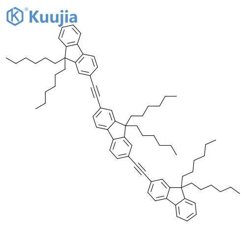 9H-Fluorene, 2,7-bis[(9,9-dihexyl-9H-fluoren-2-yl)ethynyl]-9,9-dihexyl- structure