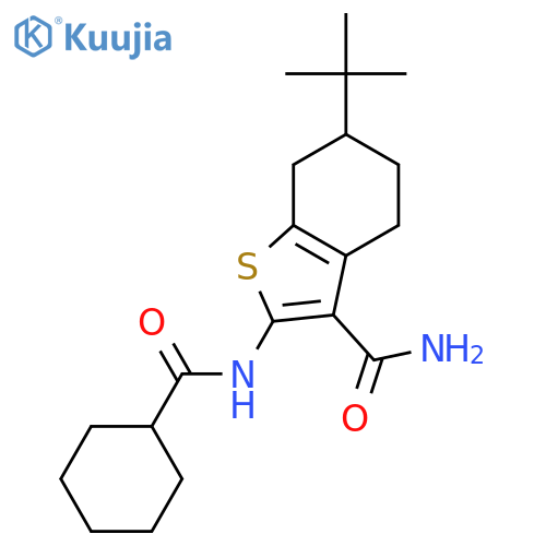 <br>6-tert-butyl-2-[(cyclohexylcarbonyl)amino]-4,5,6,7-tetrahydro-1-benzothioph ene-3-carboxamide structure