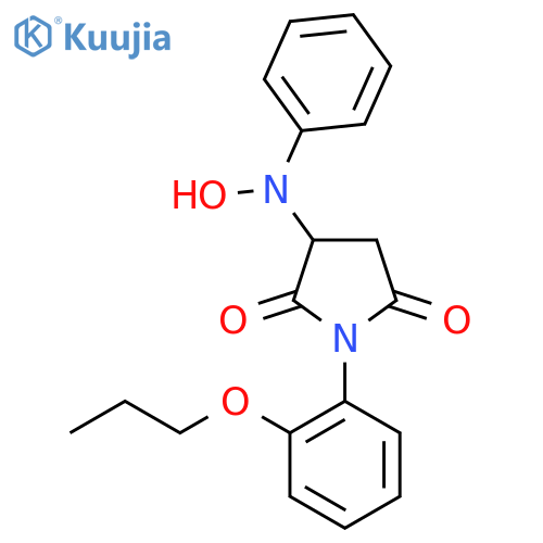 3-(N-phenylhydroxyamino)-1-(2-propoxyphenyl)pyrrolidine-2,5-dione structure