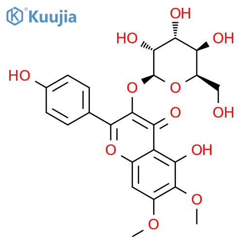 4H-1-Benzopyran-4-one,3-(b-D-galactopyranosyloxy)-5-hydroxy-2-(4-hydroxyphenyl)-6,7-dimethoxy- structure