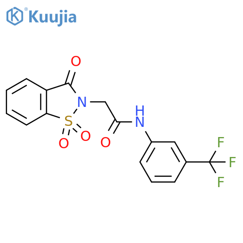N-3-(trifluoromethyl)phenyl-2-(1,1,3-trioxo-2,3-dihydro-1lambda6,2-benzothiazol-2-yl)acetamide structure