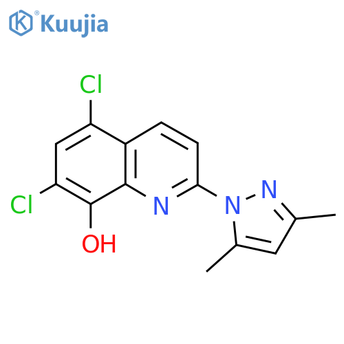 5,7-Dichloro-2-(3,5-dimethyl-1H-pyrazol-1-yl)quinolin-8-ol structure