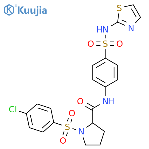 1-(4-chlorobenzenesulfonyl)-N-{4-(1,3-thiazol-2-yl)sulfamoylphenyl}pyrrolidine-2-carboxamide structure