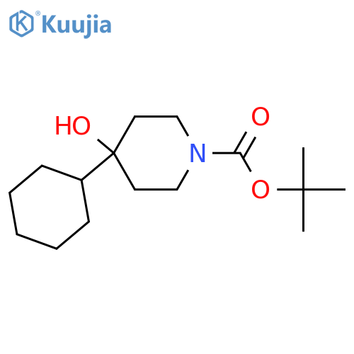 tert-butyl 4-cyclohexyl-4-hydroxypiperidine-1-carboxylate structure