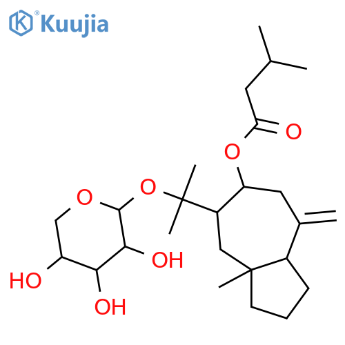 10(14)-Pseudoguaiene-8,11-diol; (1α,5β,8α)-form, 8-O-(3-Methylbutanoyl), 11-O-β-D-xylopyranoside structure